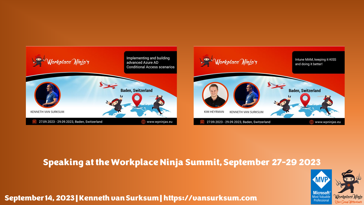 Speaking at the Workplace Ninja Summit, September 27-29 2023 